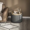 Aghana Digitals Multifunctional Dark Gray Linen Ottoman: Flip-Top Tray Coffee Table with Hidden - 2 of 4