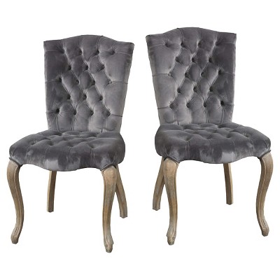 Set of 2 Moira New Velvet Dining Chair Charcoal - Christopher Knight Home