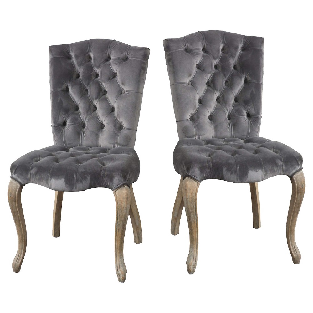 Set of 2 Moira New Velvet Dining Chair Charcoal - Christopher Knight Home was $523.99 now $366.79 (30.0% off)