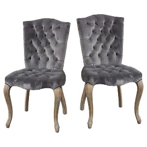 Moira New Velvet Dining Chair - Charcoal (Set of 2) - Christopher Knight Home, Grey