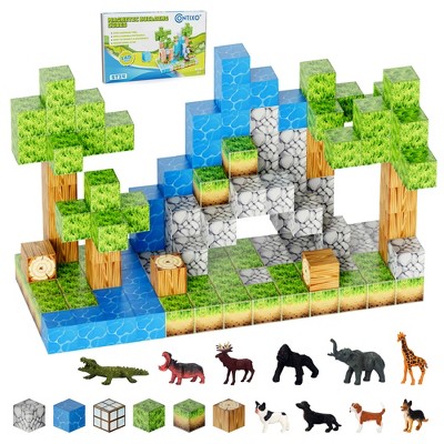 Magnetic Blocks Building Cubes Game, Sensory Toys – 145 Pieces for Kids’ STEM Learning, Creative Play, and Motor Skill Development
