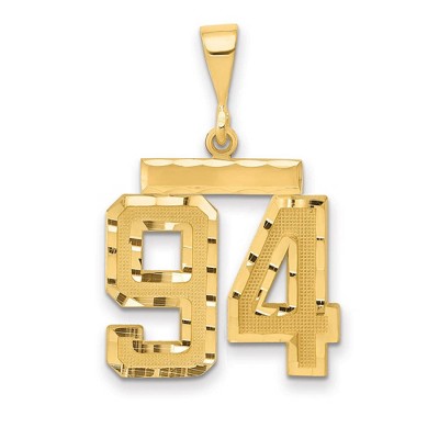 Black Bow Jewelry 14K Yellow Gold, Varsity Collection, Medium D/C Pendant Number 94