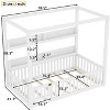 Twin/Full Montessori Floor Bed Canopy Bed Frame with Built-in Shelves & Safety Guardrails - ModernLuxe - 4 of 4