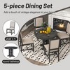 Oversart 5-Piece Dining Set Extendable Round Table and 4 Upholstered Chairs Farmhouse Dining Set for Kitchen, Dining Room(Black) - 4 of 4