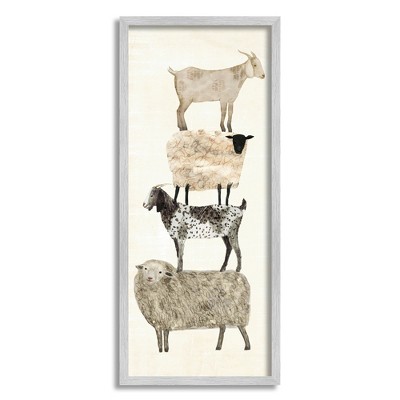 Stupell Industries Stacked Sheep & Goats Framed Giclee Art