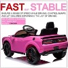 12V Licensed Dodge Challenger Kids Electric Car, Battery Powered Electric Vehicles with Remote Control, LED Lights, for Boys Girls - 3 of 4