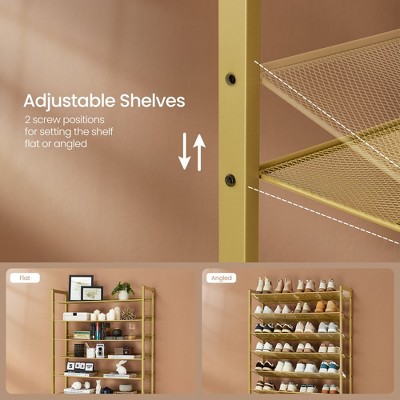 Gold 12-Tier Stackable Metal Shoe Storage Shelf