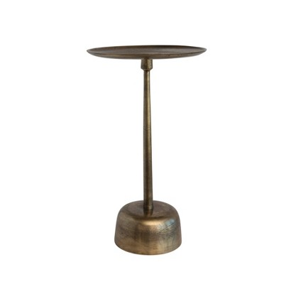 Storied Home Vintage Aluminum Side Accent Table: No Assembly, 20" High