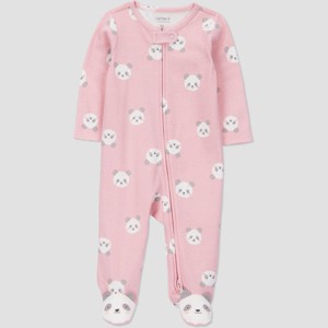 Carter's Just One You® Baby Girls' Panda Printed Sleep N' Play - Pink - 1 of 4