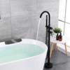 Cobbe Floor Standing Bathtub Faucet Vertical Bathtub Faucet with Handheld Shower and Tub Spout Matte Black - 3 of 4