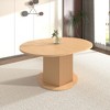 GDFStudio Victor Farmhouse Extendable Rubberwood Dining Table with Bump Texture Base, Light Brown - 2 of 4