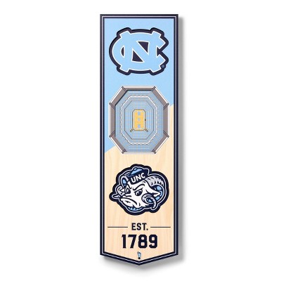 NCAA North Carolina Tar Heels 6"x19" 3-D Stadium Wall Sign