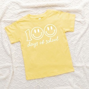 The Juniper Shop 100 Days Of School Smiley Face Toddler Short Sleeve Tee - 1 of 2