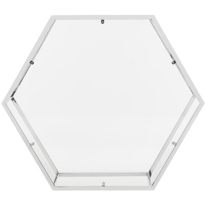 Eliana 36" Chrome and Glass Hexagonal Coffee Table