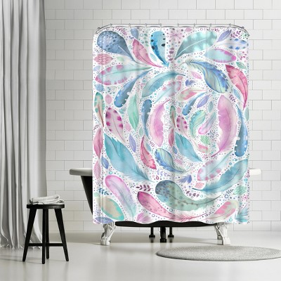 Americanflat Feathers 3 by Victoria Nelson 71" x 74" Shower Curtain