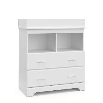 Storkcraft Brookside 2-Drawer Dresser with Changing Topper and Interlocking Drawers 