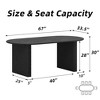 SpassWay 30"H Modern Wood Dining Table Kitchen Table Conference Table Gaming Table with Double Pedestal Black/Natural Wood - 4 of 4