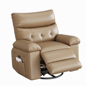 Recliner Chair, PU Leather Electric Reclining Sofa with Massage for Adults, 270° Swivel Home Theater Seating - 1 of 4