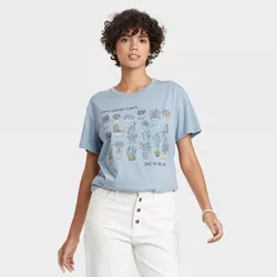 Women's Enough Plants Short Sleeve Graphic T-Shirt - Blue