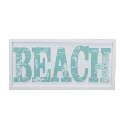 Beachcombers WD BEACH FRMedium PLQ with AQUA & WHT