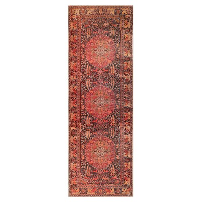 Bohemian Floral Medallion and Nature Oriental Flat-Weave Indoor Area Rug or Runner - Blue Nile Mills