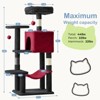 FONTOI 44 Inch Cat Tree Tower Large Cat Climbing Tree with Extended Platform, Indoor Pet House for Cats Kittens Play, Black, 13.7"* 17.7"*43.6" - 3 of 4