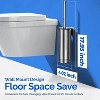 Toilet Brush and Holder Set, 304 Stainless Steel Heavy Duty Bowl Cleaner with Curved Bristles, Space Saving Wall-Mounted - 2 of 4