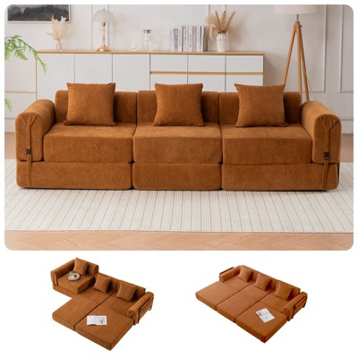 Dolonm Combination Sofa, Foldable Casual Sofa, No Assembly Required,3-seats 3-Pads, for Living Room and Bedroom