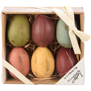 Primitives by Kathy Set Of Six Decorative Wooden Eggs - 1 of 4