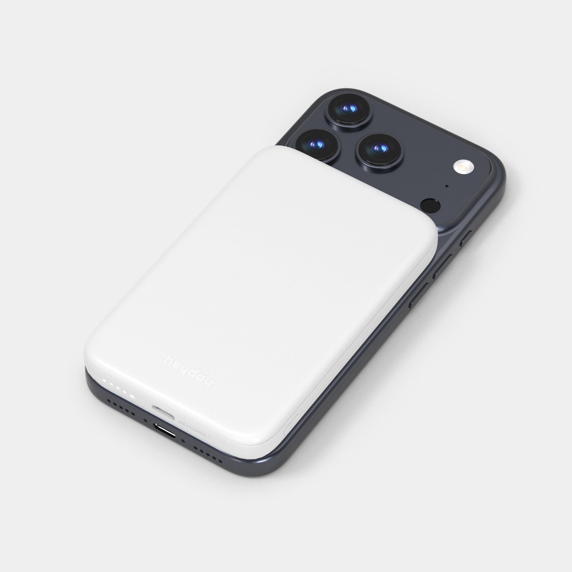 5000mAh Qi2 Wireless Charging Power Bank - heyday™ White