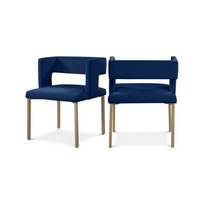 Meridian Furniture,Caleb Velvet Dining Chair, Set of 2