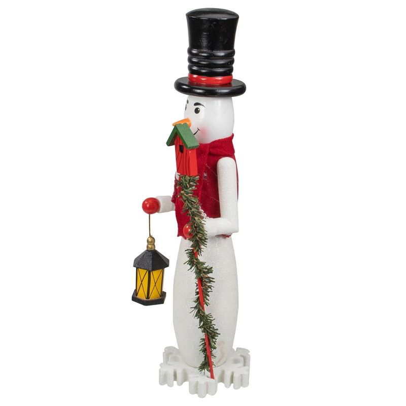Northlight 18" White and Red Wooden Snowman Christmas Nutcracker, 4 of 6