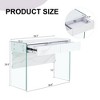FURNIinspire Vanity Tables Environmental Protection MDF Minimalist Vanity Table, Dresser With Double Drawer Storage Space, White, 39.3"*15.7"*29.5" - 3 of 4