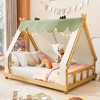 Twin/Full Size House Bed Platform Bed Frame for Kid with Tent & Light - ModernLuxe - 3 of 4