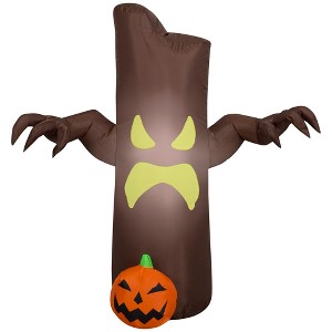 Gemmy Airblown Inflatable Brown Tree w/Yellow Face & JOL , 3.5 ft Tall, Multi - 1 of 4