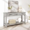 Entryway Table, Console Table with Storage Drawers, 3 Tier Farmhouse Wooden Sofa Table, Hallway Table for Entryway, Living Room - 3 of 4
