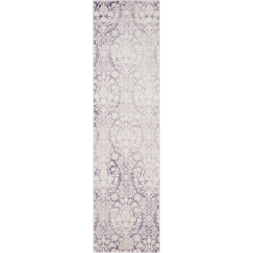  Runner Medallion Loomed Lavender/Ivory