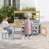 Infans Mud Kitchen with Kids Picnic Table Built-in Bench Blackboard Water Box Sink - 4 of 4