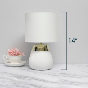 14" Tall Modern Contemporary Two-Tone Metallic Bedside 4 Settings Touch Table Desk Lamp - Simple Designs - 1 of 4