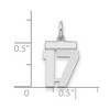 Black Bow Jewelry Sterling Silver, Athletic Collection, Small Polished Number 17 Pendant - 2 of 3