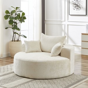 CENGHU Chenille Lazy Sofa Bean Bag Chair, Sponge Chaise Lounge Chair Indoor, Modern Sleeper Chair for Living Room Bedroom Office - 1 of 4