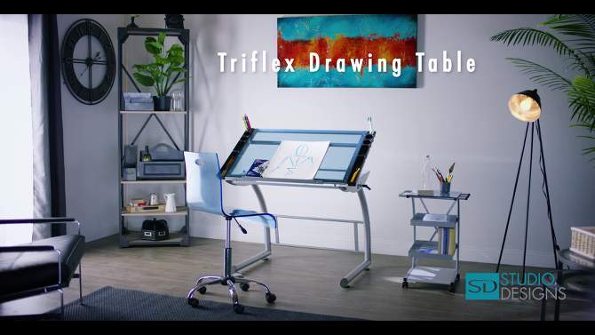 Triflex Drawing Table Soft Silver - Studio Designs, 2 of 10, play video