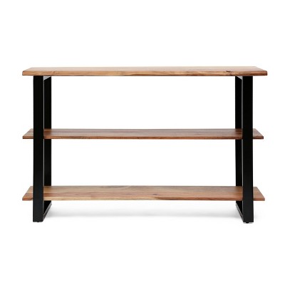 Rooker Handcrafted Modern Industrial Acacia Wood Media Console Table Natural/Black - Christopher Knight Home