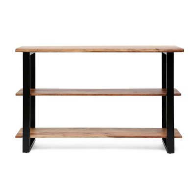 Rooker Handcrafted Modern Industrial Acacia Wood Media Console Table Natural/Black - Christopher Knight Home