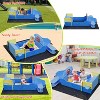 Large Outdoor Wooden Airplane Sandbox with Padding ＆ 2 Tiers of Benches, Kids Outdoor Sandpit with Propeller/Wings/Rudder, for Beach/Patio/Backyard - 2 of 4