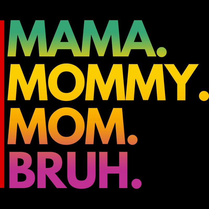 Women's Design By Humans Mother's Day Mama Mommy Mom Bruh Rainbow Text By punsalan Racerback Tank Top, 2 of 3
