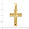 Black Bow Jewelry Men's 14k Yellow or White Gold Reversible Crucifix Pendant, 25 x 49mm - 2 of 3