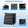 Garvee 24" Rolling Tool Chest, 6 Drawer Toolbox with Wheels, Locking Organizer Cabinet, Drawer Liners, Garage Workshop Storage, Black - 3 of 4
