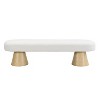 NicBex Modern Mushroom-Shaped Boucle Ottoman Dining Bench with Sturdy Wooden Base,Upholstered Long Bench for Living Room,Bedroom - 4 of 4