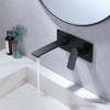 BWE Single-Handle Wall Mount Bathroom Faucet With Deck Plate in Matte Black - 4 of 4